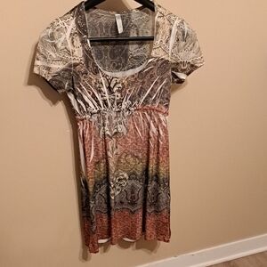 Multicolor Paisley Print Dress